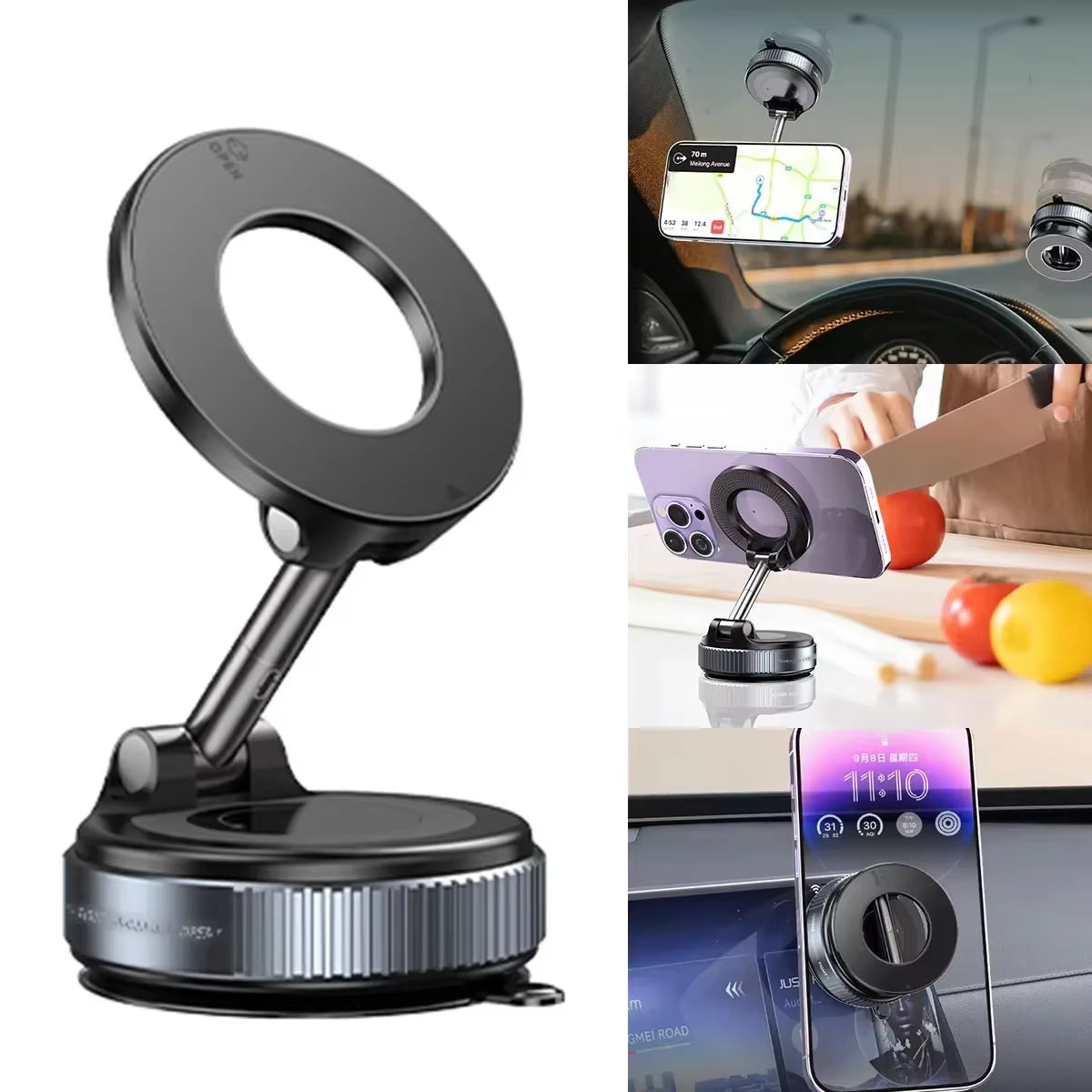 Experience Ultimate Convenience with the Foldable Magnetic Car Mount - Perfect for iPhone 12-16 Live Streaming!