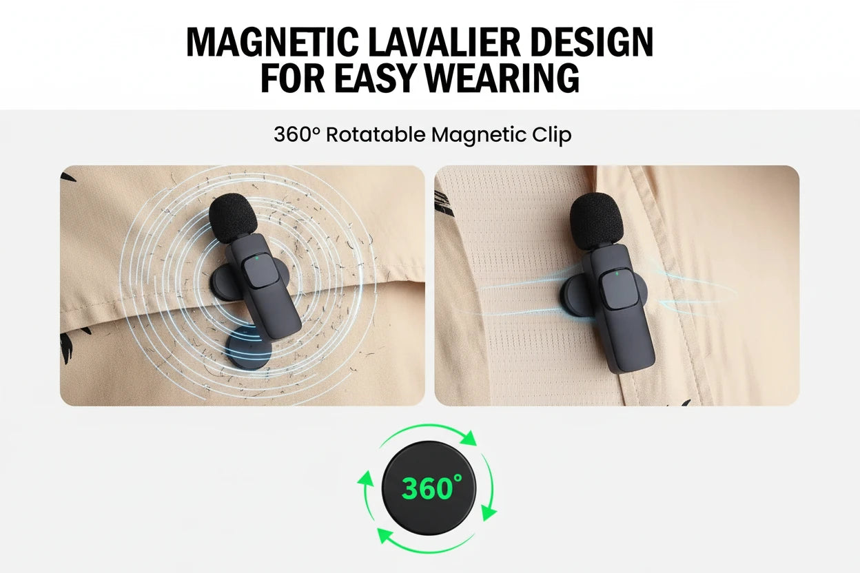 Elevate Your Vlogging with the Professional Wireless Lavalier Microphone – Perfect for Audio and Video Recording with Windproof Fleece Cover